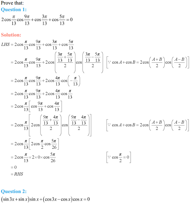 NCERT Solutions for Class 11 Maths Chapter 3 Trigonometric Functions ...